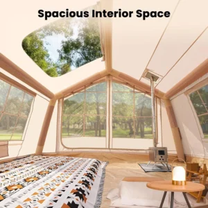 Inflatable tent w/stove pipe & canopy